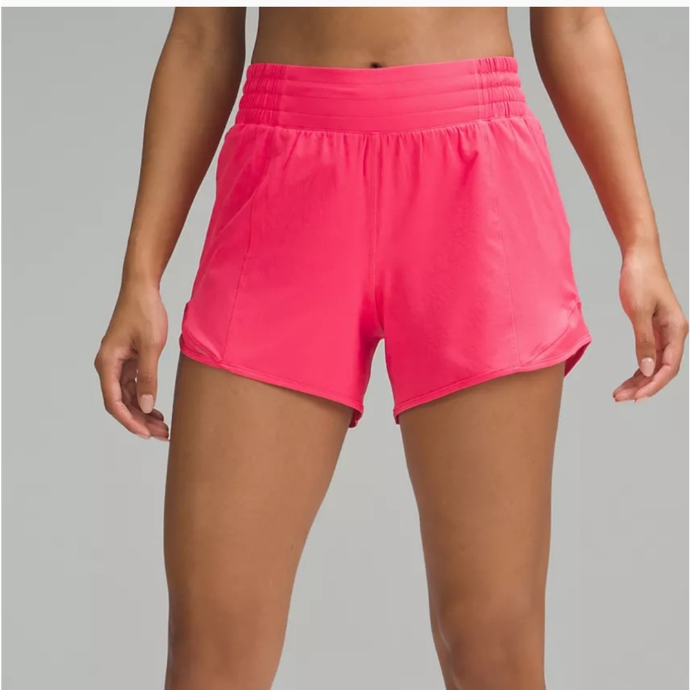 Lululemon Hotty Hot Hi Rise Shorts in pink (4 inch inseam)